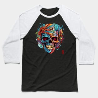 Colorful Skull Baseball T-Shirt